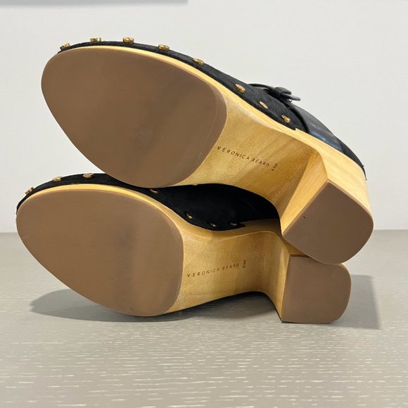 Veronica Beard Dacey Suede Mule Clogs Womens Size 8.5 in Black NWOT - Picture 7 of 7